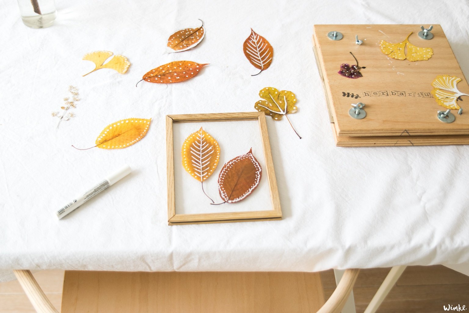 Gedroogde bladeren - DIY - www.wimke.nl