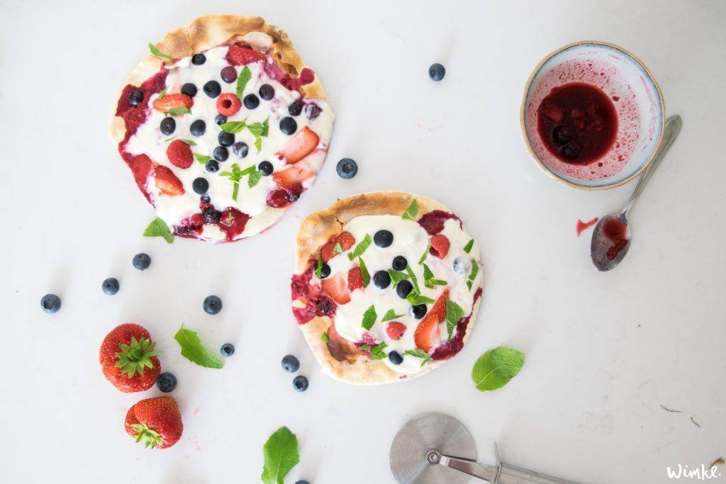 Zomerpizza's met fruit - wimke