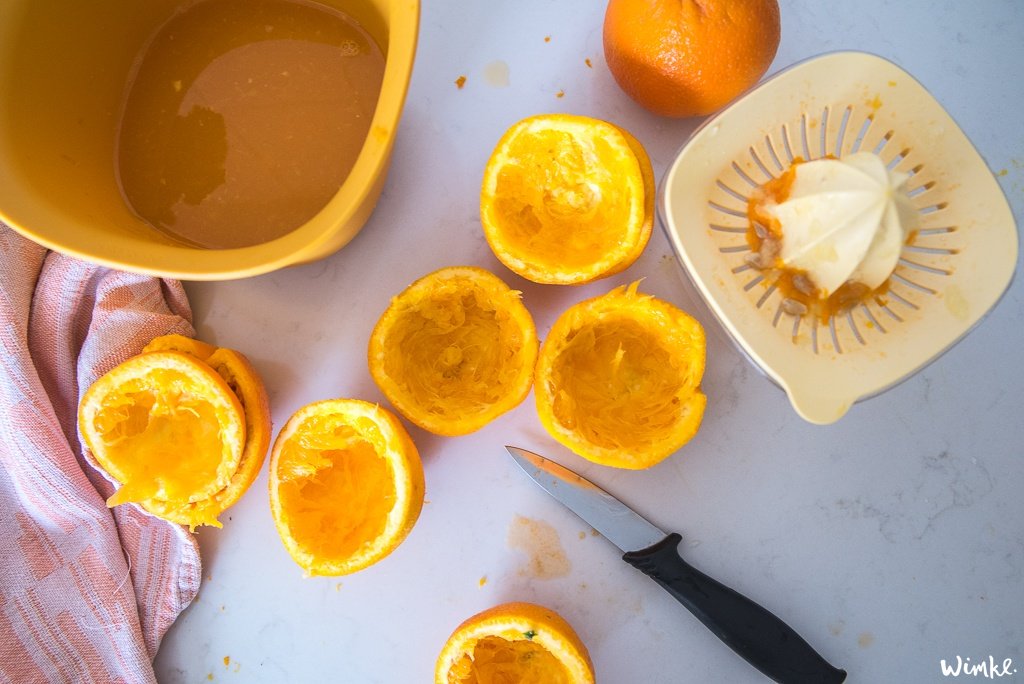 Sorbetijs maken van sinaasappels